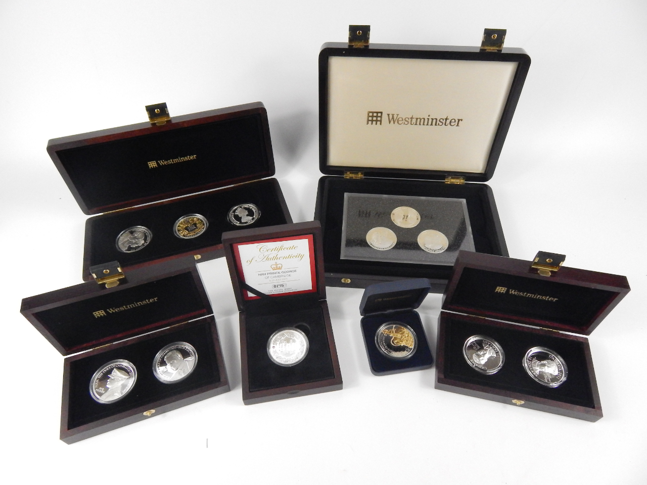 Appraisal: Royal Commemorative Silver Coins from the Westminster Mint boxed with