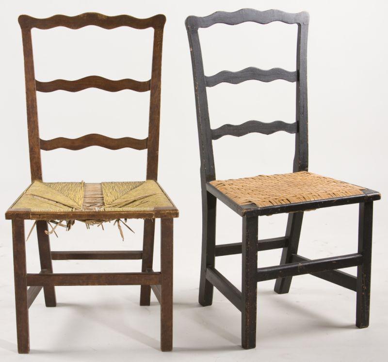 Appraisal: Two New England Ribbon Back Side Chairs th century one