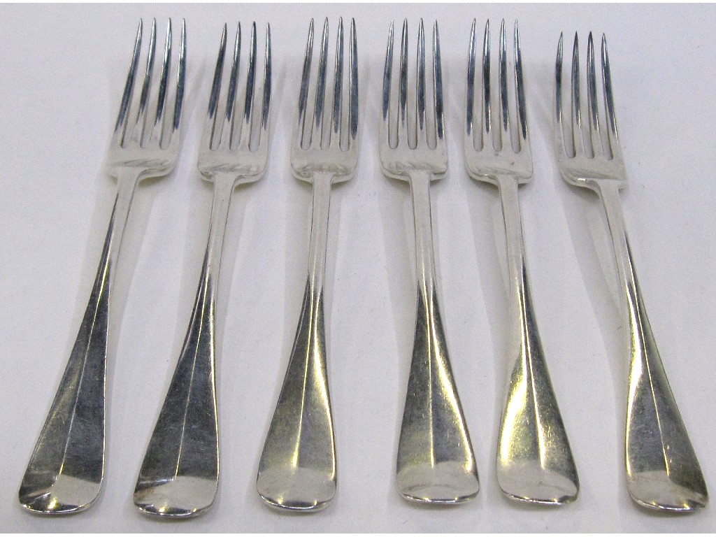 Appraisal: Set of six silver forks oz makers mark D F