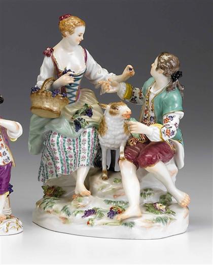 Appraisal: Meissen porcelain figure group of a shepherd and companion th