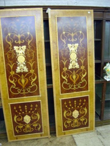 Appraisal: PR INLAID PANELS W BRONZE ORMALU