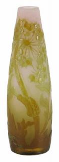 Appraisal: Emile Gall Cameo Glass Bud Vase French circa acid etching