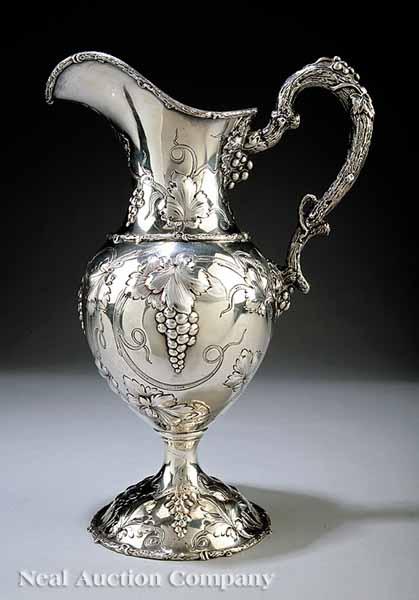 Appraisal: A Large American Sterling Silver Repouss Ewer marked STERLING and