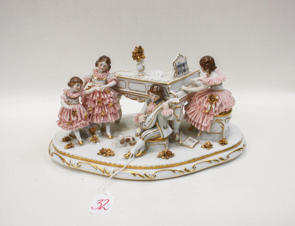 Appraisal: GERMAN PORCELAIN FIGURAL GROUP detailed genre scene of th century