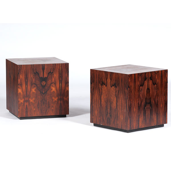 Appraisal: A pair of Brazilian rosewood cubes to be used as