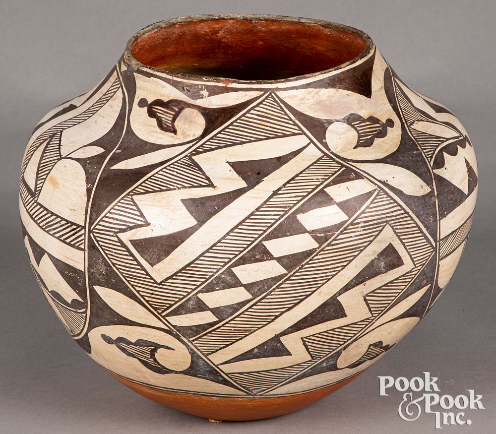 Appraisal: Acoma Indian pottery olla Acoma Indian pottery olla with polychromed