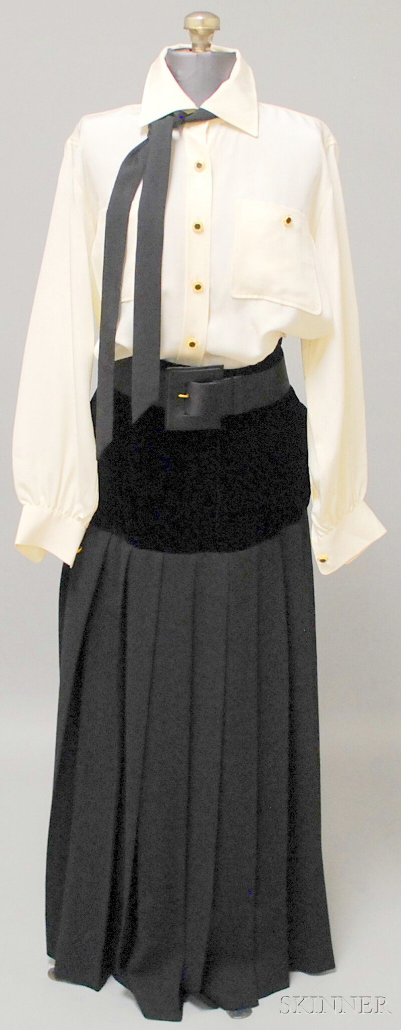 Appraisal: Yves Saint Laurent Rive Gauche Black and Ivory Outfit includes