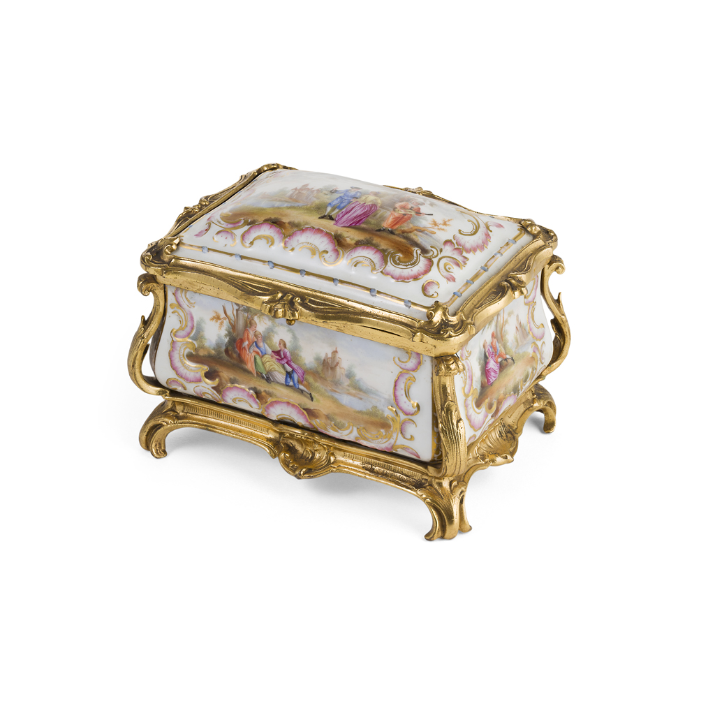 Appraisal: CARL THIEME PORCELAIN AND GILT BRONZE JEWELLERY CASKET TH CENTURY