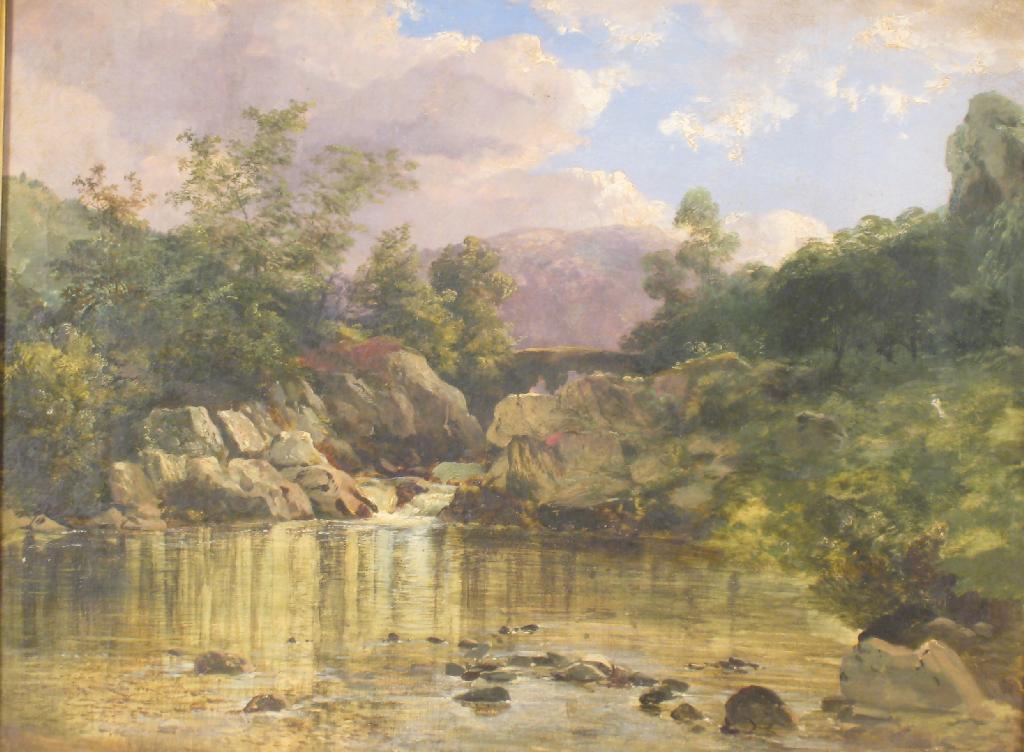 Appraisal: ATTRIBUTED TO EDMUND GILL - A rocky river view with