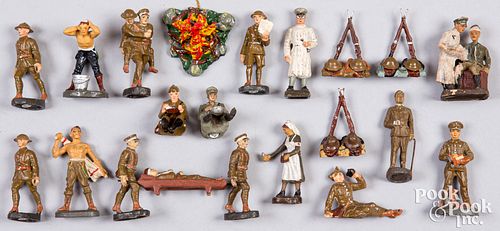 Appraisal: ELASTOLIN PAINTED COMPOSITION MILITARY FIGURESElastolin painted composition military figures to