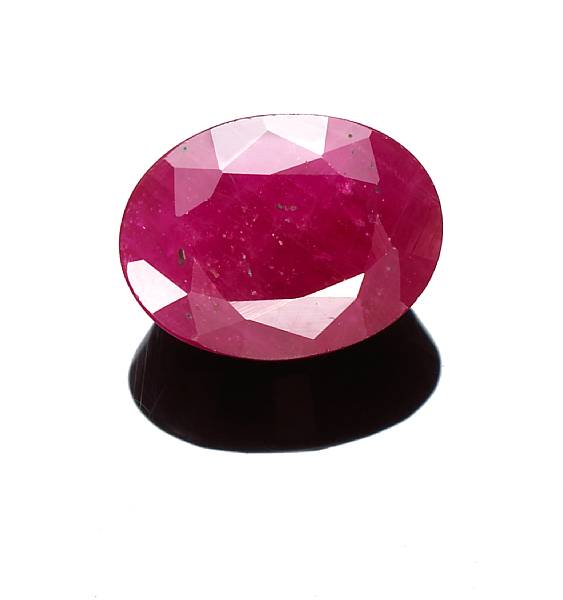 Appraisal: Day TwoNatural History An oval faceted ruby of possessing a