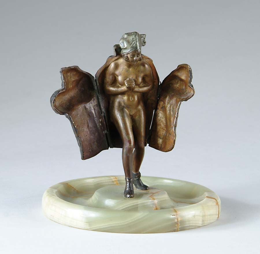 Appraisal: AUSTRIAN NAUGHTY BRONZE Wonderful Austrian bronze is mounted on top