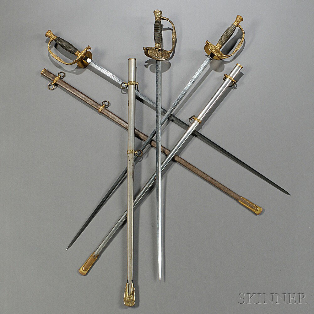 Appraisal: Three Model Staff Field Officer's Swords c mid to late