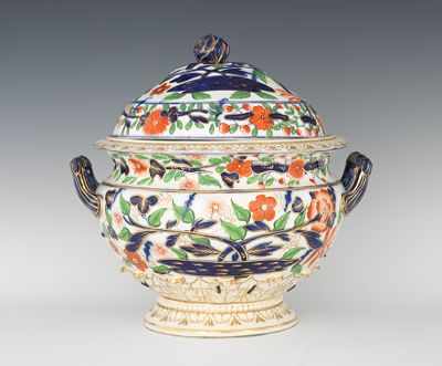 Appraisal: A Large Covered Soup Tureen th Century Double handled pedestal