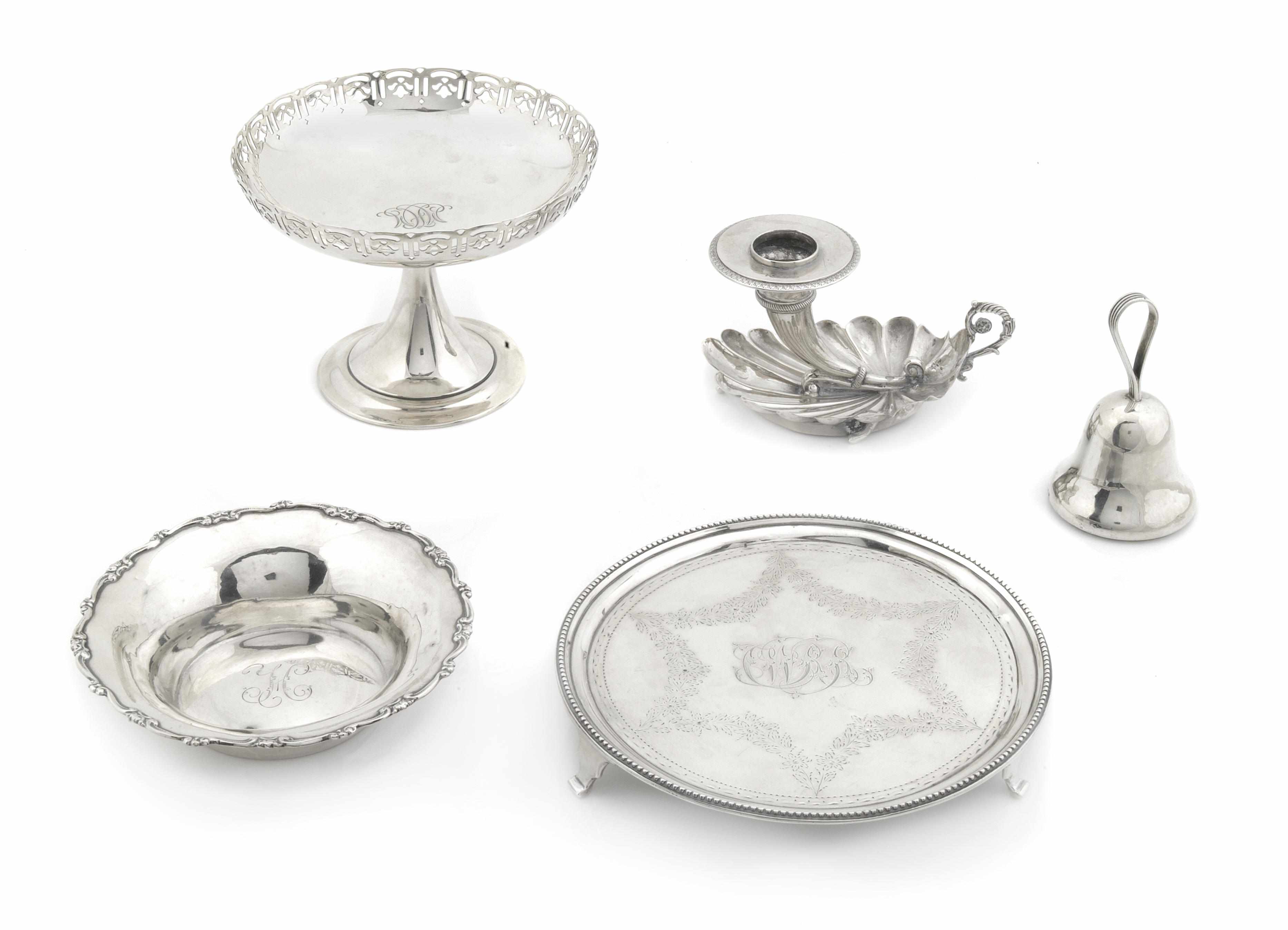 Appraisal: A group of American English and Continental silver table articles