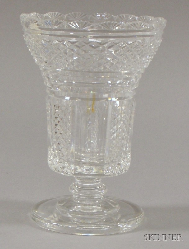 Appraisal: Waterford Cut Crystal Vase footed with sawtooth edge ht in