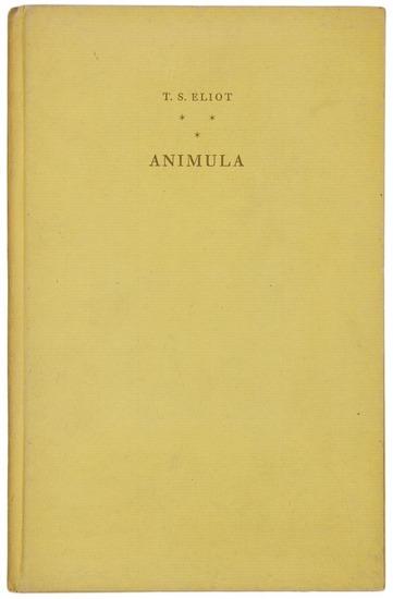 Appraisal: ELIOT T S Animula London Faber and Faber vo Original