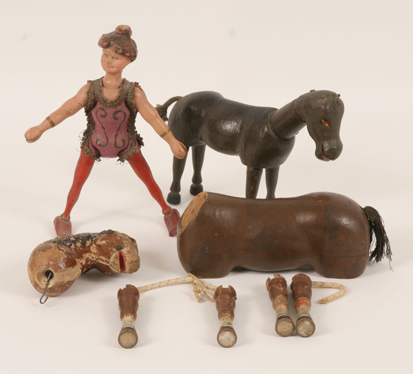 Appraisal: Schoenhut Humpty Dumpty Circus horse lady acrobat and donkey purple