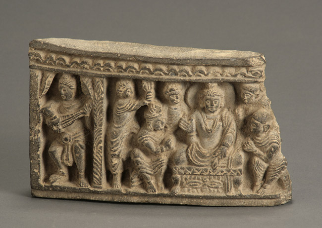 Appraisal: Gandharan Gray Schist Frieze Panel of the Buddha in the