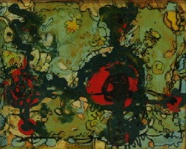 Appraisal: Michael Kmit - Untitled Abstract enamel on board x cm