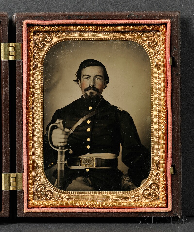 Appraisal: Quarter Plate Tintype Portrait of a Union Soldier accompanied by