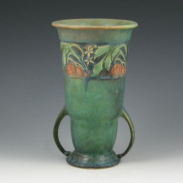 Appraisal: Roseville Baneda handled vase in green and blue Marked with