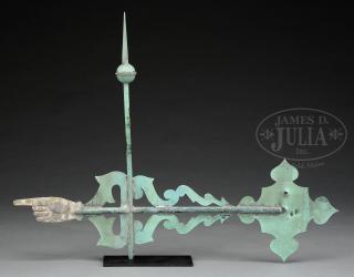 Appraisal: POINTING HAND WEATHERVANE POINTING HAND WEATHERVANE Last quarter th century