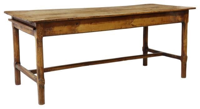 Appraisal: Rustic French Provincial fruitwood farmhouse table th c having scrubbed