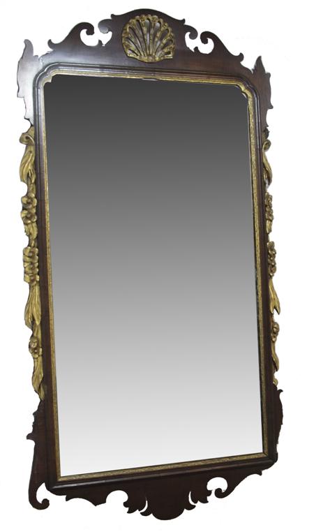 Appraisal: A George II style mahogany and gilt mirror the plain