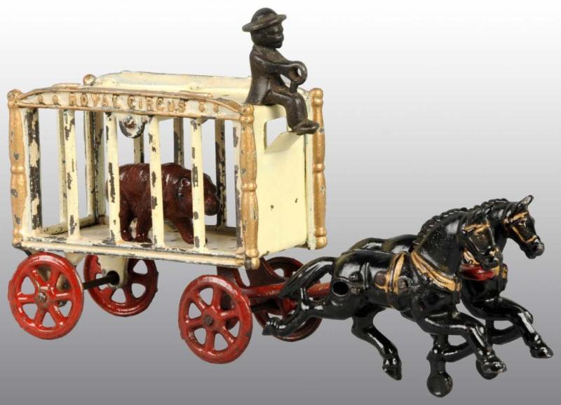 Appraisal: Cast Iron -Horse Royal Circus Cage Wagon Toy Description Cage