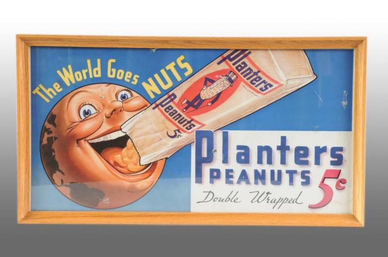 Appraisal: Cardboard Planters Peanut Mr Peanut Trolley Sign Description s to