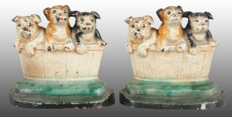 Appraisal: English Bulldog in Barrel Cast Iron Bookend Description Made by