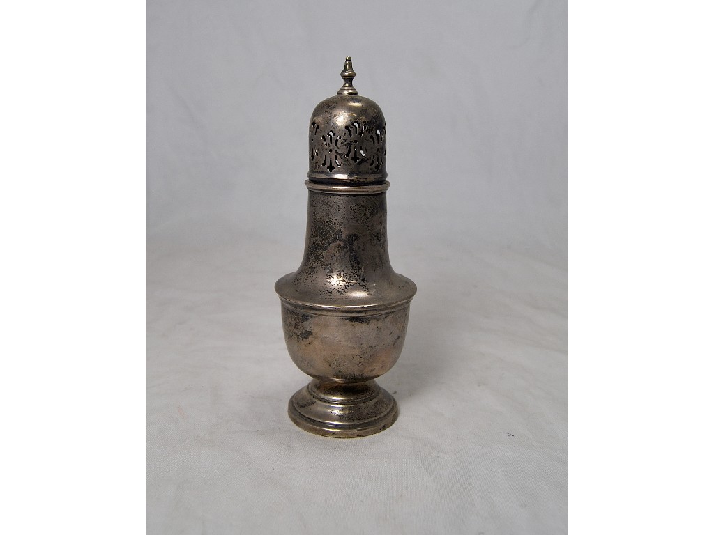 Appraisal: Silver baluster sugar castor Sheffield approx oz