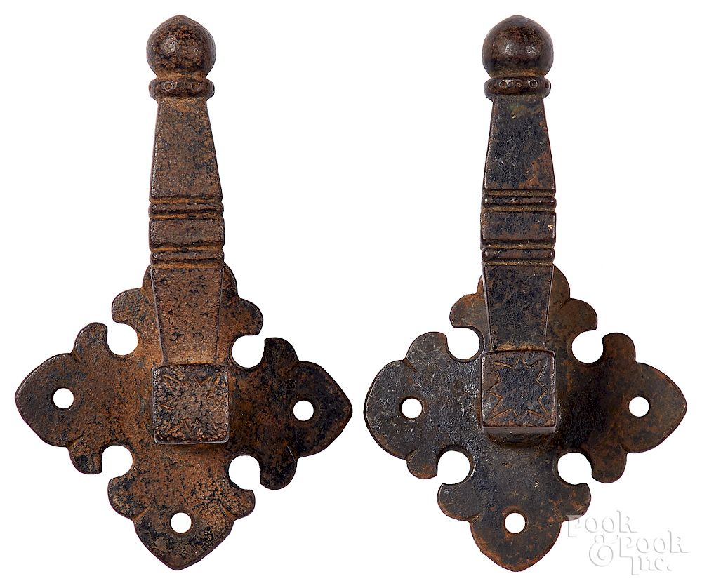 Appraisal: Pair of Samuel Yellin iron hooks or tiebacks Pair of