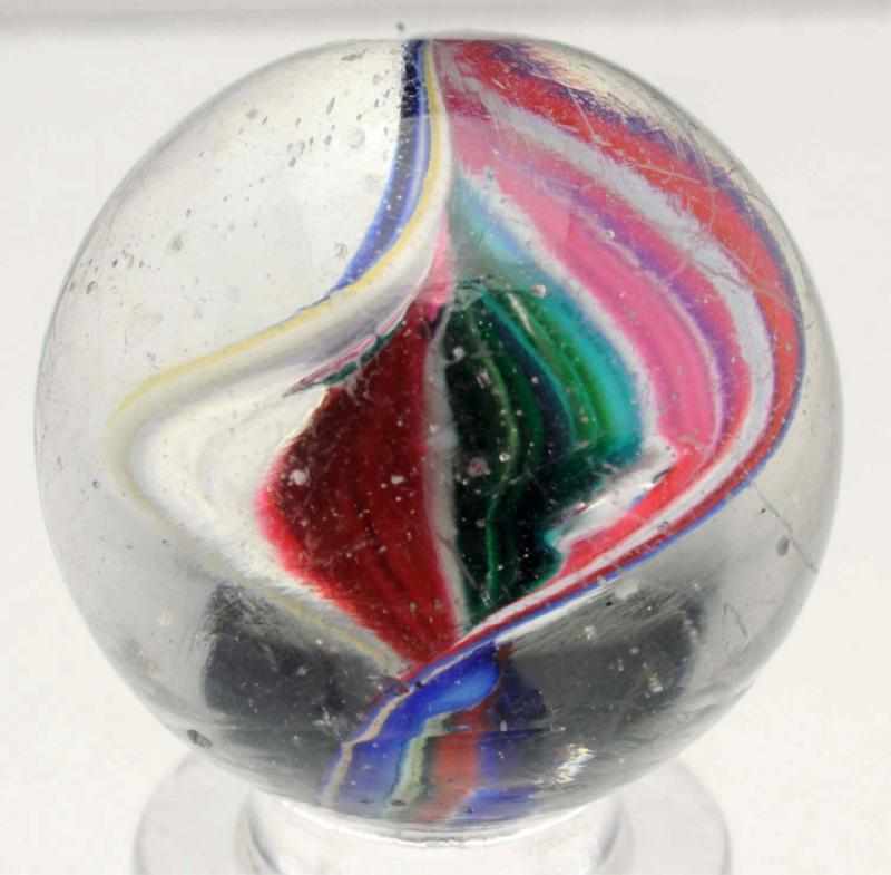 Appraisal: Single Naked Ribbon Swirl Marble One side of ribbon is