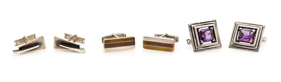 Appraisal: Sale Lot A Collection of Sterling Silver Cufflinks including a