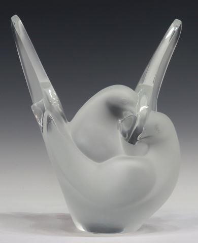 Appraisal: French Lalique art glass vase Sylvie modeled as two embracing