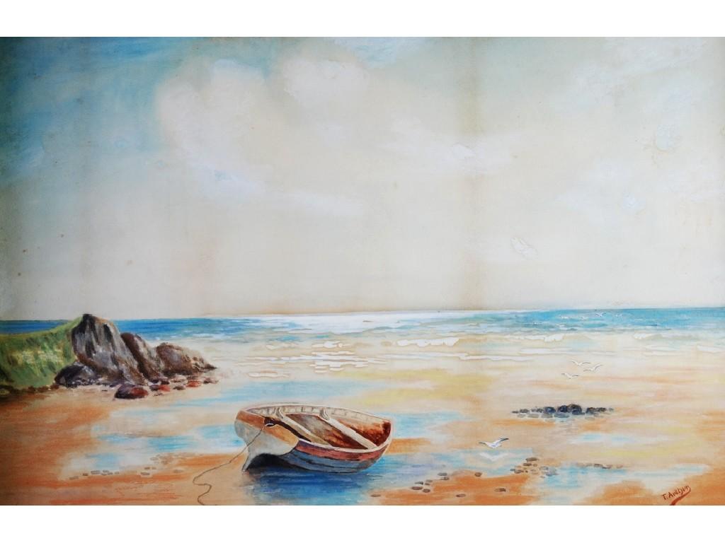 Appraisal: T ARTHUR early twentieth century WATERCOLOUR DRAWING Beach scene with