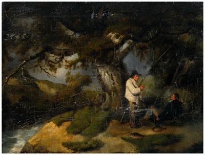 Appraisal: Painting after George Morland the artist angling with a friend