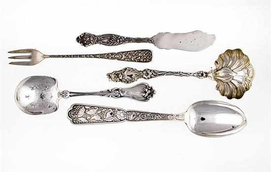 Appraisal: American floral pattern sterling flatware circa various patterns and makers