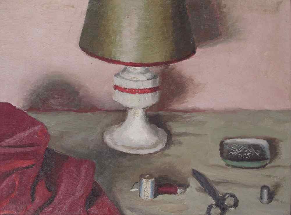 Appraisal: BORRIELLO Vittorio Italian - Still Life on Sewing Table Oil