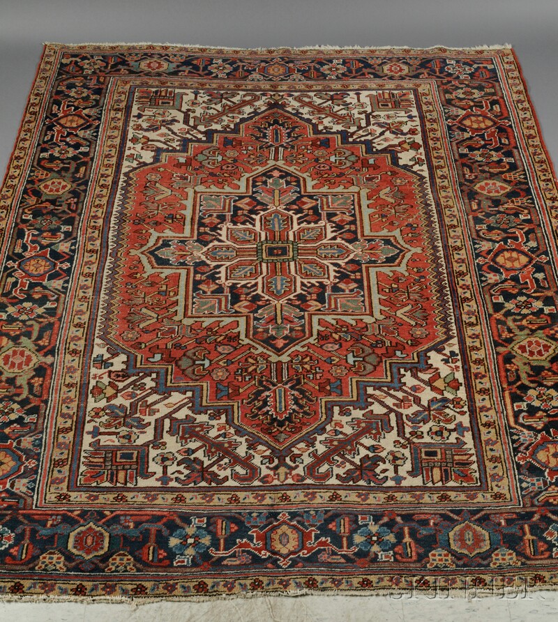 Appraisal: Heriz Rug Northwest Persia second quarter th century small spots