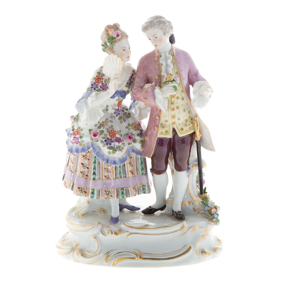 Appraisal: Meissen Porcelain Anniversary Figural Group underglaze blue crossed swords and