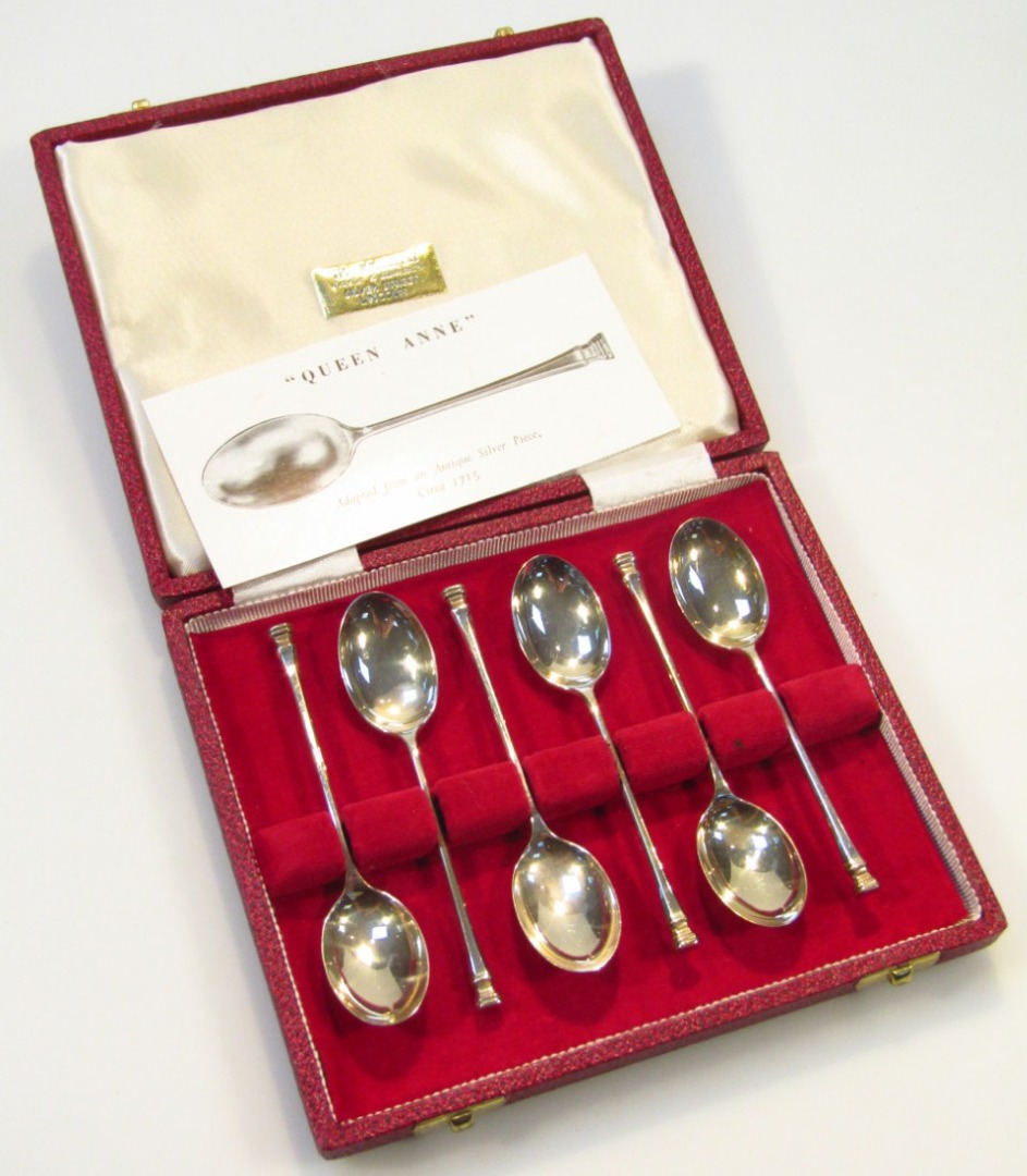 Appraisal: A cased set of six Elizabeth II silver Queen Anne