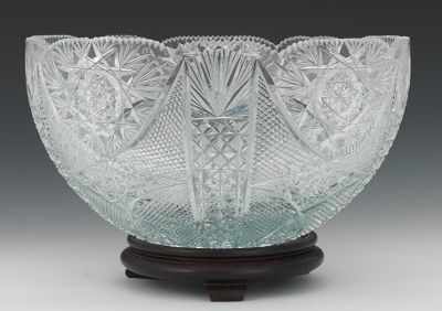 Appraisal: A Cut Crystal Center Bowl Russian cut crystal bowl with