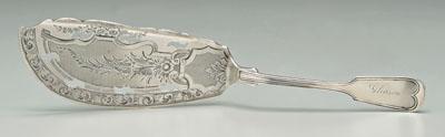 Appraisal: South Carolina coin silver fish server fiddle and thread handle