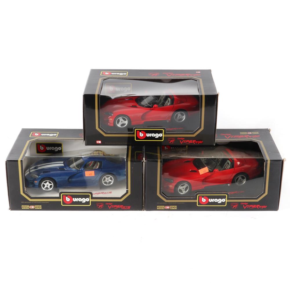 Appraisal: BURAGO DODGE VIPER SCALE DIECAST CARS Burago Dodge Viper Scale