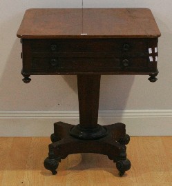 Appraisal: A William IV mahogany work table cm wide cm deep