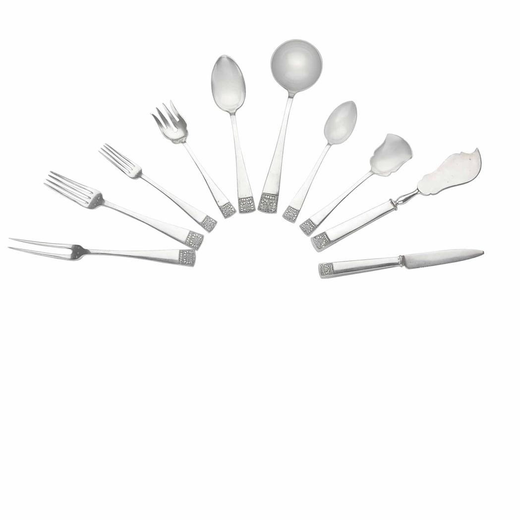 Appraisal: Austrian Quality Silver Flatware Service First quarter of the th