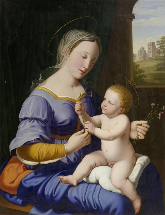 Appraisal: WOCHER MARQUARD Mimmenhausen - Basel Madonna and child Oil on